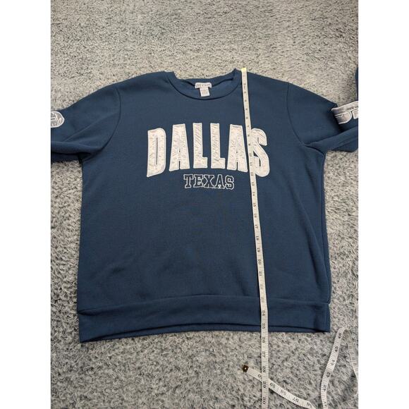 Dallas Texas Sweatshirt Adult Large Blue Crew Neck Pullover Destination Casual - Picture 4 of 6